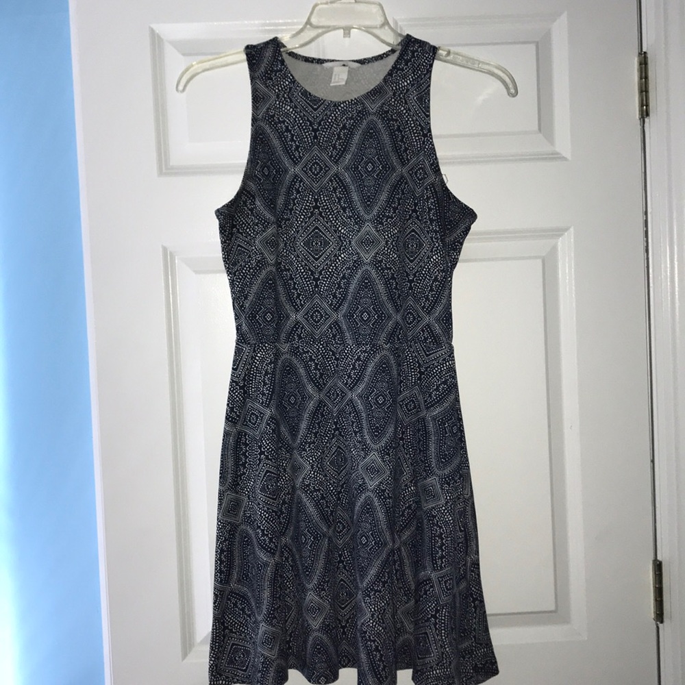 Navy blue and white dress